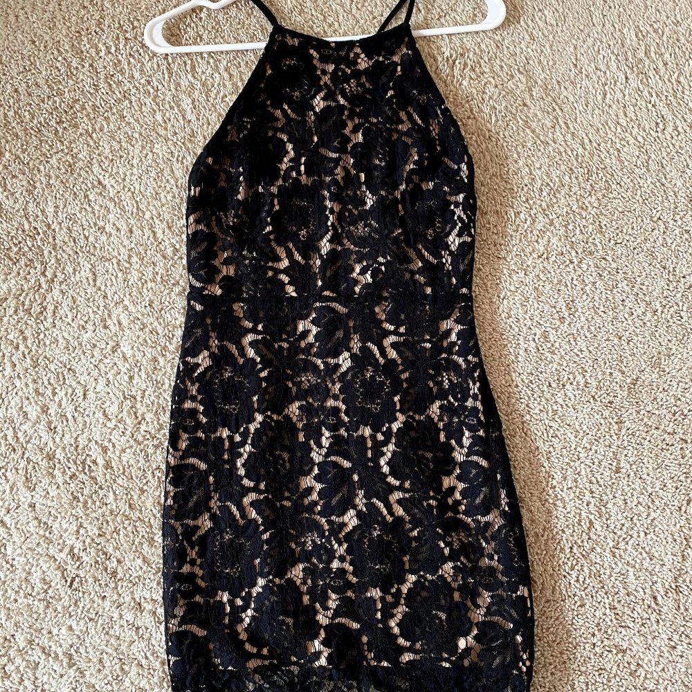 ASTR Sexy Black Lace Bodycon Mini Dress